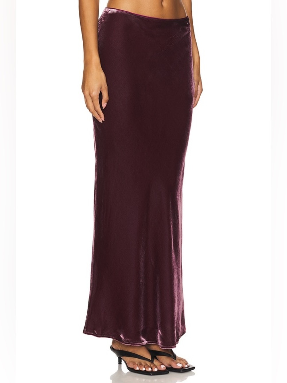 Susana Monaco Velvet Silk Bias Maxi in Malbec Sz XL Luxe Holiday Skirt